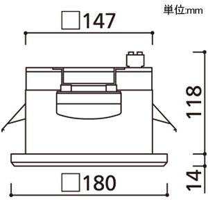 オーデリック LED和風ダウンライト 角型 高演色LED クラス2 M形(一般型) 白熱灯器具40W相当 LED電球フラット形 口金GX53-1 電球色 非調光タイプ 配光角82° 埋込穴□150 LED和風ダウンライト 角型 高演色LED クラス2 M形(一般型) 白熱灯器具40W相当 LED電球フラット形 口金GX53-1 電球色 非調光タイプ 配光角82° 埋込穴□150 OD301264LR 画像2