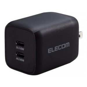 ELECOM AC充電器 最大出力65W TypeC2ポート PD・PPS対応 MPA-ACCP4365BK