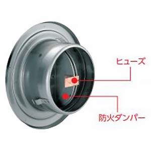 バクマ工業 丸・平型換気口 防火ダンパー付 アミ付 取付穴付 ステンレス製 シャンパンシルバー 100φ用 丸・平型換気口 防火ダンパー付 アミ付 取付穴付 ステンレス製 シャンパンシルバー 100φ用 BD-100TV-A-P-CS 画像2