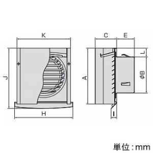 バクマ工業 耐外風フード付換気口 上下開口型 水切付 水止め アミ付 コンパクトタイプ シルバーメタリックライト 150φ用 耐外風フード付換気口 上下開口型 水切付 水止め アミ付 コンパクトタイプ シルバーメタリックライト 150φ用 B-150JKF-M-A-SL 画像2