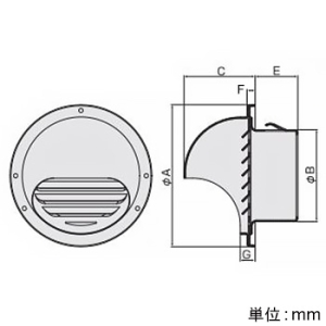 バクマ工業 丸型フード付換気口 開口部:大 取付穴付 ステンレス製 シャンパンシルバー 100φ用 丸型フード付換気口 開口部:大 取付穴付 ステンレス製 シャンパンシルバー 100φ用 B-100MVL-P-CS 画像2