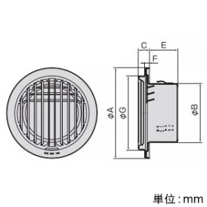 バクマ工業 【受注生産品】丸・平型3方向吹き出し換気口 低圧損 アミ付 3メッシュ ステンレス製 シルバーメタリック 150φ用 【受注生産品】丸・平型3方向吹き出し換気口 低圧損 アミ付 3メッシュ ステンレス製 シルバーメタリック 150φ用 B-150TG3H-A3 画像2