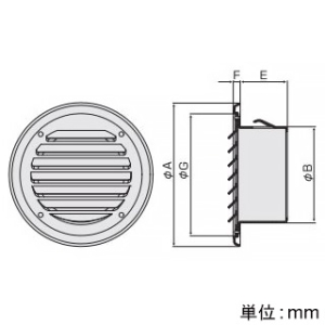 バクマ工業 【受注生産品】丸・平型換気口 取付穴付 ステンレス製 ホワイト 100φ用 【受注生産品】丸・平型換気口 取付穴付 ステンレス製 ホワイト 100φ用 B-100TV-P-W 画像2