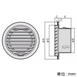 バクマ工業 【受注生産品】丸・平型換気口 低圧損 アミ付 10メッシュ ステンレス製 シルバーメタリックライト 125φ用 【受注生産品】丸・平型換気口 低圧損 アミ付 10メッシュ ステンレス製 シルバーメタリックライト 125φ用 B-125TVL2-A10 画像2