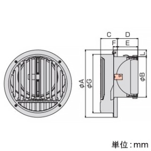 バクマ工業 【受注生産品】平型ドレン受け付換気口 ルーバー脱着式 低圧損 防火ダンパー付 アミ付 10メッシュ 取付穴付 ステンレス製 シルバーメタリックライト 100φ用 【受注生産品】平型ドレン受け付換気口 ルーバー脱着式 低圧損 防火ダンパー付 アミ付 10メッシュ 取付穴付 ステンレス製 シルバーメタリックライト 100φ用 DCD-100TG-A10 画像2