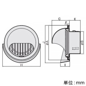 バクマ工業 【受注生産品】丸型フード付縦ガラリ換気口 水切り付 低圧損 ステンレス製 シルバーメタリックライト 150φ用 【受注生産品】丸型フード付縦ガラリ換気口 水切り付 低圧損 ステンレス製 シルバーメタリックライト 150φ用 KB-150MTGV 画像2