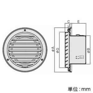 バクマ工業 【受注生産品】丸・平型換気口 ルーバー脱着式 低圧損 アミ付 10メッシュ ステンレス製 シルバーメタリックライト 100φ用 【受注生産品】丸・平型換気口 ルーバー脱着式 低圧損 アミ付 10メッシュ ステンレス製 シルバーメタリックライト 100φ用 N-100STV2-A10 画像2