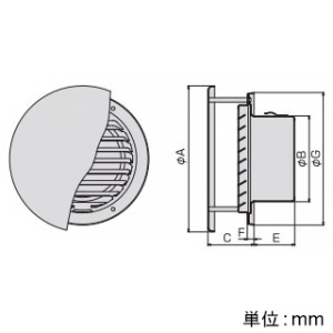 バクマ工業 【受注生産品】丸型防風板付換気口 低圧損 アミ付 5メッシュ ステンレス製 シルバーメタリックライト 225φ用 【受注生産品】丸型防風板付換気口 低圧損 アミ付 5メッシュ ステンレス製 シルバーメタリックライト 225φ用 W-225K-A5 画像2