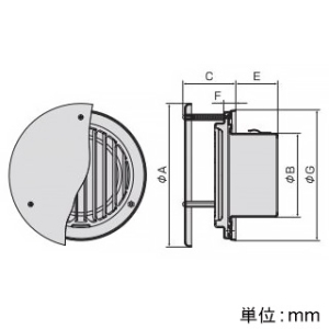 バクマ工業 【受注生産品】丸型防風板付縦ガラリ換気口 ルーバー脱着式 低圧損 取付穴付 ステンレス製 シルバーメタリックライト 100φ用 【受注生産品】丸型防風板付縦ガラリ換気口 ルーバー脱着式 低圧損 取付穴付 ステンレス製 シルバーメタリックライト 100φ用 W-100T 画像2