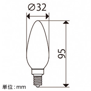 東西電気産業 C32形フィラメントLED E12 40W相当 TZC32E12SC-4-100/21_set-