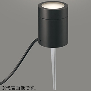 LED小型ガーデンライト 防雨型 高演色LED 白熱灯器具40W相当 LED電球フラット形 口金GX53-1 昼白色 スパイク・置型兼用  プラグ付キャブタイヤケーブル5m 黒色 OG264057NR