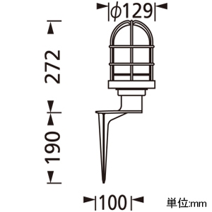 LEDガーデンライト 防雨型 高演色LED 白熱灯器具40W相当 LED電球クリアミニクリプトン形 口金E17 電球色  プラグ付キャブタイヤケーブル5m マットシルバー OG043392LR