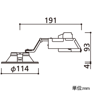 LEDダウンライト 高気密SB形 高演色LED 白熱灯器具60W相当 LED一体型 電球色〜昼光色 Bluetooth®調光・調色 拡散配光  埋込穴φ100 ブラック OD361576BCR