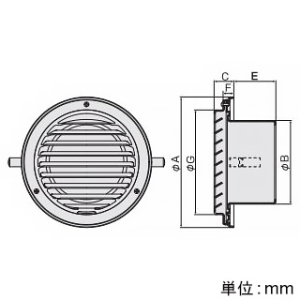 バクマ工業 【受注生産品】丸・平型換気口 軒天用取付金具付 ルーバー脱着式 低圧損 ステンレス製 100φ用 シルバーメタリックライト 【受注生産品】丸・平型換気口 軒天用取付金具付 ルーバー脱着式 低圧損 ステンレス製 100φ用 シルバーメタリックライト N-100STV2NK 画像2