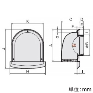 バクマ工業 U型フード付換気口 下部ルーバータイプ 薄壁対応型 フード・ルーバー脱着式 防火ダンパー付 水切付 アミ付 5メッシュ ステンレス製 100φ用 クリアー U型フード付換気口 下部ルーバータイプ 薄壁対応型 フード・ルーバー脱着式 防火ダンパー付 水切付 アミ付 5メッシュ ステンレス製 100φ用 クリアー ND-100UVT-A5 画像3