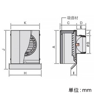 バクマ工業 防音フード 角・深型フード付換気口 下部開放タイプ 防火ダンパー付 フード・ルーバー脱着式 水切付 アミ付 3メッシュ ステンレス製 100φ用 シルバーメタリックライト 防音フード 角・深型フード付換気口 下部開放タイプ 防火ダンパー付 フード・ルーバー脱着式 水切付 アミ付 3メッシュ ステンレス製 100φ用 シルバーメタリックライト PSD-100KD-A3 画像2