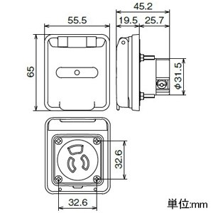 アメリカン電機 防水形機器用アウトレット 抜止形 接地形2P 15A 125V 圧着端子式黒 防水形機器用アウトレット 抜止形 接地形2P 15A 125V 圧着端子式黒 7117GZW-BK 画像2