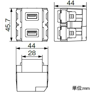 アメリカン電機 埋込USB給電コンセント USB2個口 2.4A 5V 差し込み式 知能IC搭載 白 埋込USB給電コンセント USB2個口 2.4A 5V 差し込み式 知能IC搭載 白 A200W 画像2