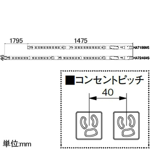 HA7186MS (アメリカン電機)｜コンセントバー｜配線器具｜電材堂【公式】