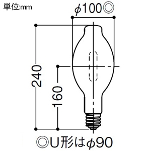 岩崎電気 5波長域メタルハライドランプ ≪FECマルチハイエースH≫ 250W FECスタータ内蔵形 蛍光形 U形 5波長域白色光 E39口金 5波長域メタルハライドランプ ≪FECマルチハイエースH≫ 250W FECスタータ内蔵形 蛍光形 U形 5波長域白色光 E39口金 MF250LSH/U 画像2