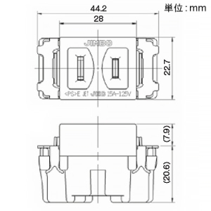 神保電器 【受注生産品】埋込シングルコンセント 15A 125V 赤 【受注生産品】埋込シングルコンセント 15A 125V 赤 JEC-BN-5-R 画像2