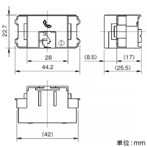 神保電器 電話用埋込モジュラジャック 薄形 6極4心用 コンデンサ付 ピュアホワイト 電話用埋込モジュラジャック 薄形 6極4心用 コンデンサ付 ピュアホワイト JEC-BN-WUK4C-PW 画像2