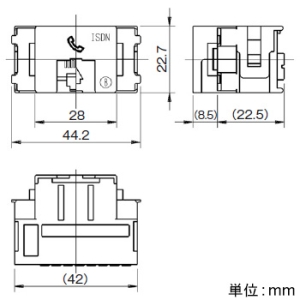 神保電器 【受注生産品】ISDN用埋込モジュラジャック 8極8心用 終端抵抗付 ピュアホワイト 【受注生産品】ISDN用埋込モジュラジャック 8極8心用 終端抵抗付 ピュアホワイト JEC-BN-WUK8R-PW 画像2