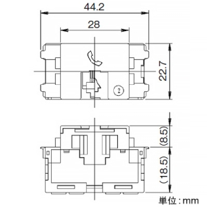 神保電器 電話用埋込モジュラジャック 6極2心用 ソフトブラック 電話用埋込モジュラジャック 6極2心用 ソフトブラック JEC-BN-WUJ2-SB 画像2