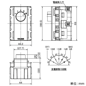 神保電器 埋込音量調整器 ハイインピーダンススピーカー用 ソフトブラック 埋込音量調整器 ハイインピーダンススピーカー用 ソフトブラック NKA-RT60-SB 画像4