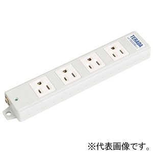 TERADA(寺田電機製作所) OAタップ 4口 接地2P15A125V平刃 一般プラグ付 VCTFコード5m ホワイト XLT405W