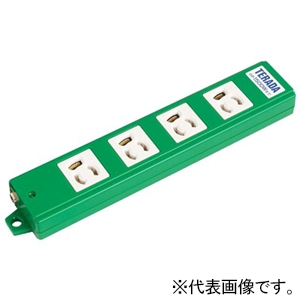 TERADA(寺田電機製作所) 【受注生産品】OAタップ 4口 接地2P15A125V抜止 一般プラグ付 VCTFコード5m グリーン XLT455G