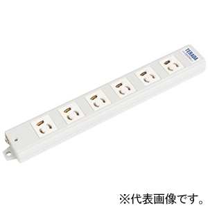 TERADA(寺田電機製作所) 【受注生産品】OAタップ 6口 接地2P15A125V抜止 一般プラグ付 VCTケーブル3m ホワイト XYU653W