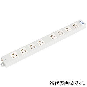 TERADA(寺田電機製作所) 【受注生産品】OAタップ 8口 接地2P15A125V抜止 一般プラグ付 VCTケーブル5m ホワイト XYU855W