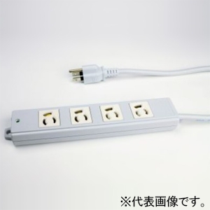 TERADA(寺田電機製作所) 【受注生産品】エコOAタップ 4口 接地2P15A125V抜止 EM-ECTFコード5m 一般プラグ付 XET45015W