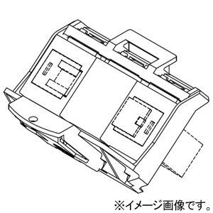 TERADA(寺田電機製作所) 電話+情報(CAT6A)器具ブロック ≪テラコン≫ TEL×1+CAT6A×1 EEMシリーズ用 フタ開閉部高さ調整タイプ EEM90260