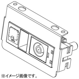 TERADA(寺田電機製作所) 【受注生産品】TV端子+電話器具ブロック ≪テラコン≫ TV端末(4K/8K対応)×1+TEL×1 TMK・TSK・CCMシリーズ用 マルチタイプ(打込) TSM00027