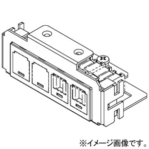 TERADA(寺田電機製作所) 情報(CAT6A)器具ブロック ≪テラコン≫ CAT6A×2 LTFシリーズ用 低床用マルチタイプ LTF00182