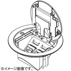 TERADA(寺田電機製作所) プラグ収納コンセントプレート器具 ≪テラコン≫ プレート+CAT6A×2 LCRシリーズ 電線管床工事用 シルバーメタリック LCR10182