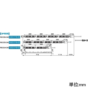 TERADA(寺田電機製作所) 【受注生産品】200Vコンセントバー 20A対応 C13コンセント形状(ロック機能付)×22口+C19コンセント形状×2口 コード長3m 【受注生産品】200Vコンセントバー 20A対応 C13コンセント形状(ロック機能付)×22口+C19コンセント形状×2口 コード長3m R6336-3M 画像2