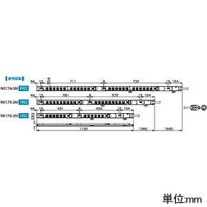 TERADA(寺田電機製作所) 【受注生産品】100Vコンセントバー スライドレールタイプ 30A対応 20Aサーキットプロテクタ×2付 接地2P15A125V抜止×24口 コード長3m 【受注生産品】100Vコンセントバー スライドレールタイプ 30A対応 20Aサーキットプロテクタ×2付 接地2P15A125V抜止×24口 コード長3m R6174-3M 画像2