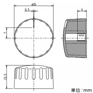 神保電器 ツマミ ロータリースイッチ用 シルバー ツマミ ロータリースイッチ用 シルバー 10171-SV 画像3