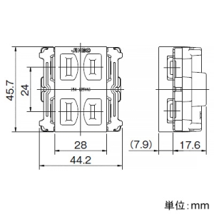 神保電器 ダブルコンセント 15A 125V 2コモジュール ピュアホワイト ダブルコンセント 15A 125V 2コモジュール ピュアホワイト EG-55-PW 画像2