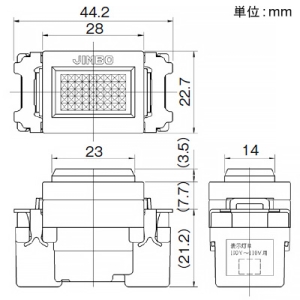 神保電器 パイロットランプ 電圧検知形 100V用 パイロットランプ 電圧検知形 100V用 JEC-BN-6-PW 画像2