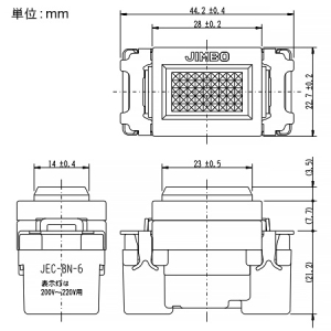 神保電器 パイロットランプ 電圧検知形 200V用 緑 パイロットランプ 電圧検知形 200V用 緑 JEC-BN-6(緑)-PW(200V) 画像2