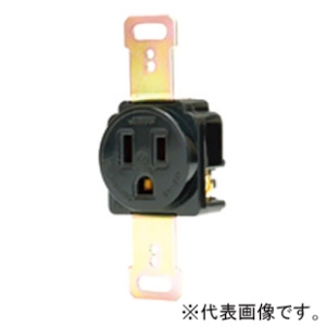 神保電器 埋込接地コンセント 2PE 15A 125V 黒 1136A-B