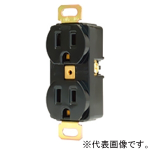 神保電器 埋込接地ダブルコンセント 2PE 15A 125V 黒 1132A-B