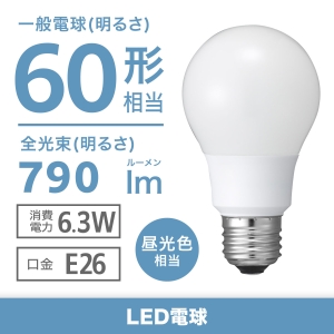 電材堂 【ケース販売特価 10個セット】LED電球 一般電球形 60W相当 全方向 昼光色 口金E26 【ケース販売特価 10個セット】LED電球 一般電球形 60W相当 全方向 昼光色 口金E26 LDA6DGDNZ_set