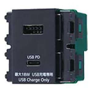 パナソニック 埋込充電用USBコンセント 2ポート 18W USB-A・C マットグレー WN1477MH