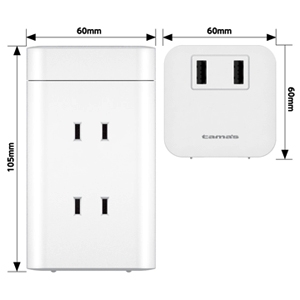 多摩電子 タワー型USBタップ 6口+USB-A×2ポート 雷ガード搭載 タワー型USBタップ 6口+USB-A×2ポート 雷ガード搭載 TSK110U2W 画像3