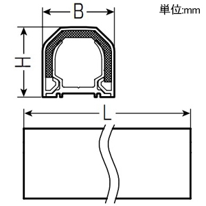 未来工業 配管モール ≪RMモール≫ 断熱材無し 全長2m 適合パイプ外径φ32mm ベース付 ミルキーホワイト 配管モール ≪RMモール≫ 断熱材無し 全長2m 適合パイプ外径φ32mm ベース付 ミルキーホワイト RMN-25M 画像2